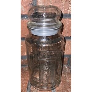 Vintage Planters Peanuts 75th Anniversary Glass Jar Mr Peanut 1906-1981 Clear